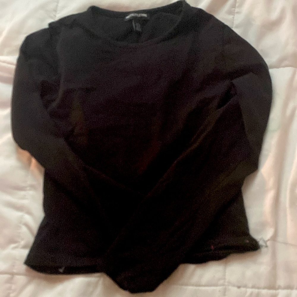 PrettyLitteThing-Black long sleeve shirt, size 6.